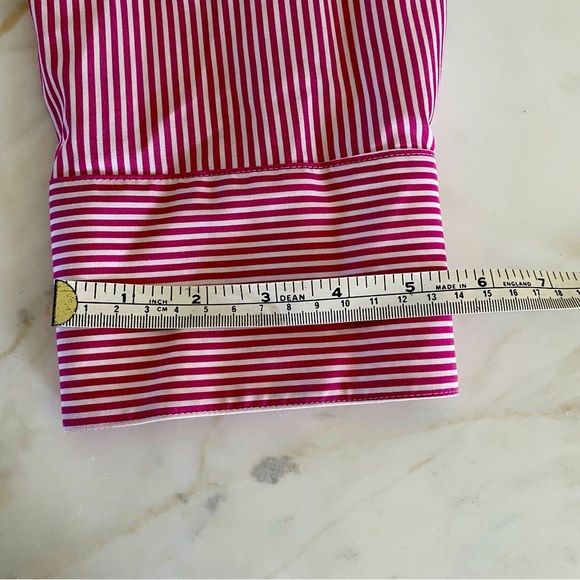 CHICO Blouse Button up shirt Size 2 Stripped Pink white - Picture 8 of 15